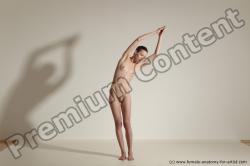 Nude Gymnastic poses Woman White Moving poses Athletic long brown Dynamic poses Pinup